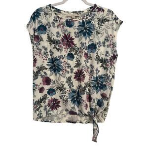 Loft NWT Womens S Cottagecore Floral Sleeveless Dolman Side Knot Lightweight Top